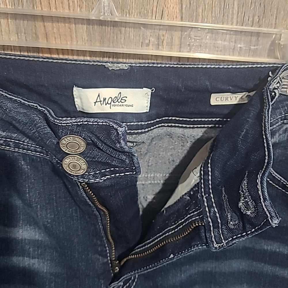 Angels Forever Young Curvy Convertible Jeans 16x25 Rhinestone Flap Pocket Cuffed - Picture 8 of 11
